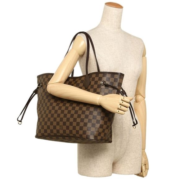 Louis Vuitton Neverfull MM Tote Bag Damier Ebene Rose Ballerine Light Pink - Picture 4 of 7